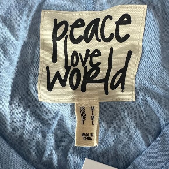 Peace Love World Love to Light Marilyn Tee I am Strength sz M Blue A596739 - Picture 3 of 8
